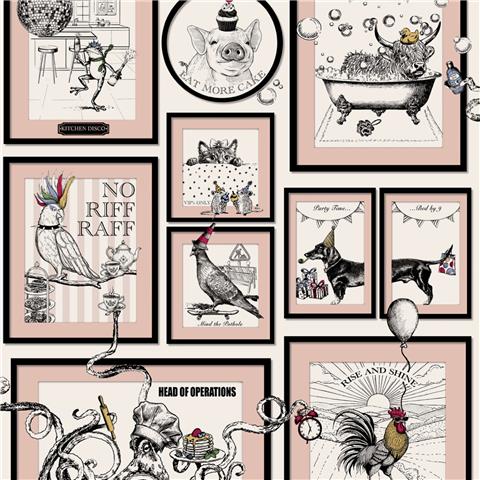 Belgravia Madhouse Novelty Wallpaper 790 Pink