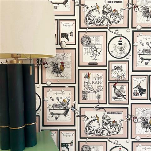 Belgravia Madhouse Novelty Wallpaper 790 Pink