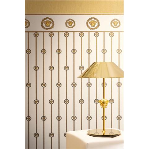 Versace VI Medusa Dado Panel Wallpaper 791311 Gold/Metallic