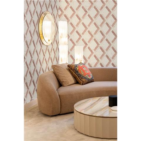 Versace VI Tarsia Wallpaper 791335 Cream/Pink