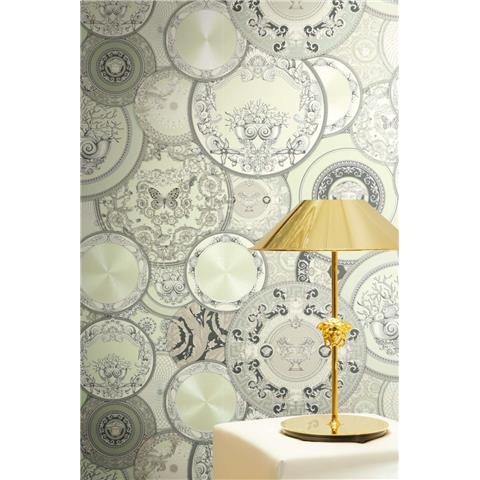Versace VI Art de La Table Wallpaper 79136-2 Green/Cream