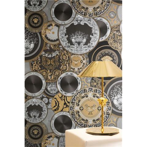 Versace VI Art de La Table Wallpaper 79136-4 Black/Gold
