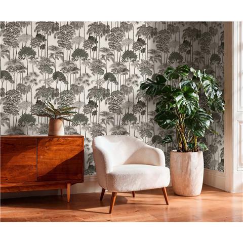 AS Cuba Palm Vinyl Wallpaper 791625 Black/White