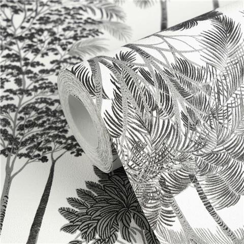 AS Cuba Palm Vinyl Wallpaper 791625 Black/White