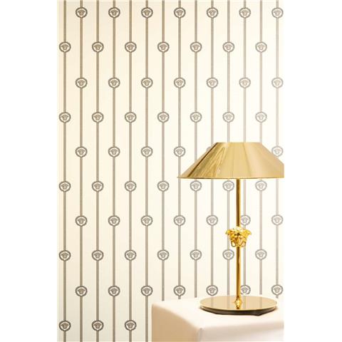 Versace VI Medusa Stripe Wallpaper 791731 Gold Metallic