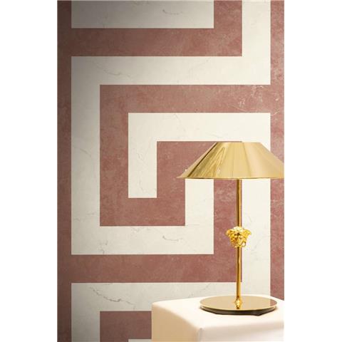 Versace VI Greek Key Wallpaper 79174-2 Cream/Red