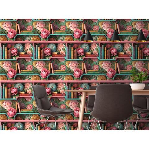 AS Curiosity Collection Wallpaper Floral Bookshelf 793774