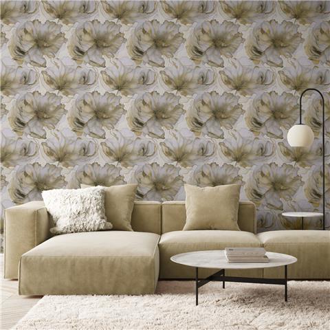 Renata Heavyweight Italian Vinyl Floral Wallpaper 811322 Cream