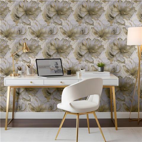 Renata Heavyweight Italian Vinyl Floral Wallpaper 811322 Cream