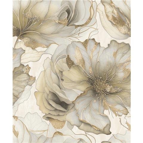 Renata Heavyweight Italian Vinyl Floral Wallpaper 811322 Cream