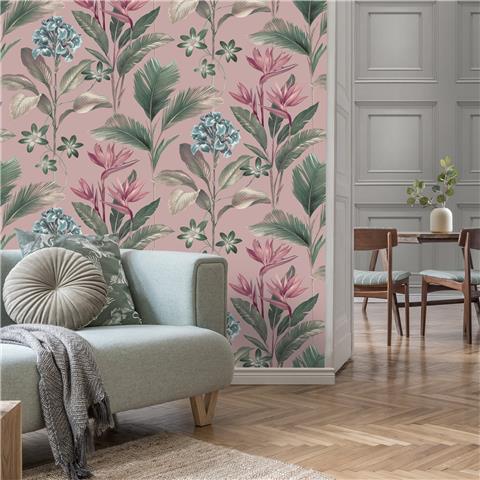 Belgravia Oliana floral wallpaper 8485 pink