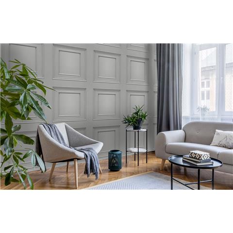 Belgravia Oliana Wood Panel Wallpaper 8492 Grey