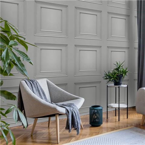 Belgravia Oliana Wood Panel Wallpaper 8492 Grey