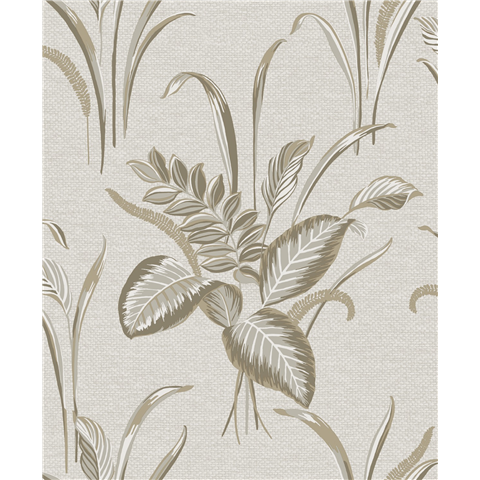 Belgravia Zambaiti Parati Palma Leaf Wallpaper GB9009 Mocha/Champagne