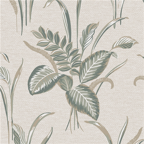 Belgravia Zambaiti Parati Palma Leaf Wallpaper GB9010 Sage