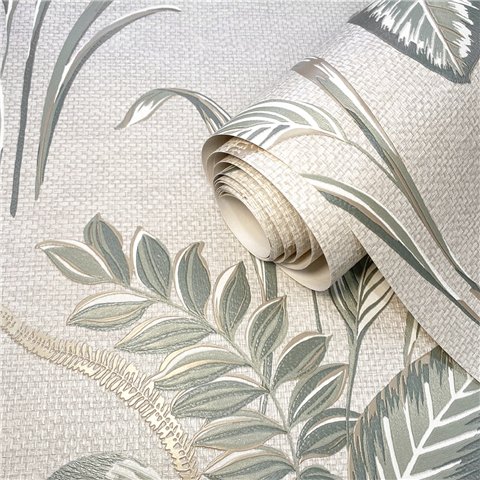Belgravia Zambaiti Parati Palma Leaf Wallpaper GB9010 Sage