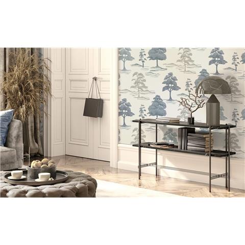 Belgravia Zambaiti Parati Carlotta Tree Wallpaper 9036 Blue