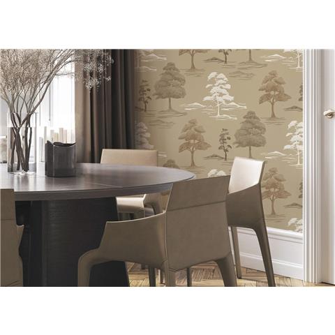 Belgravia Zambaiti Parati Carlotta Tree Wallpaper 9038 Champagne