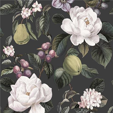 Holden Statement Pyrus Floral Wallpaper 13891 Charcoal