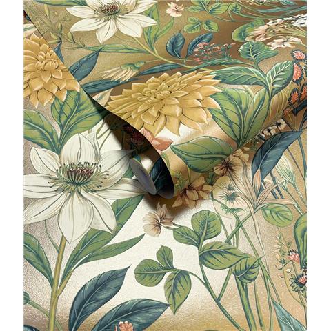 Holden Statement Grand Floral Wallpaper 14320 Gold