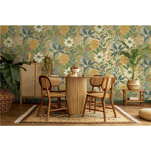 Holden Statement Grand Floral Wallpaper 14320 Gold