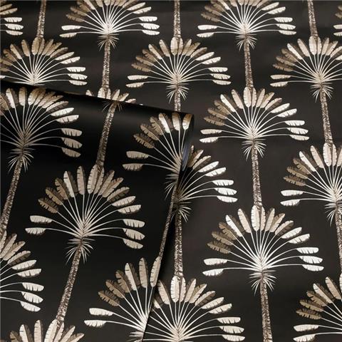 Arthouse Palm Palace Wallpaper 921702 Black/Gold