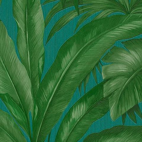 Versace V Jungle Palm Wallpaper 96240-6 Blue/Green
