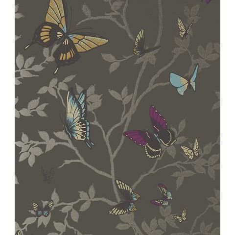 Anna French Seraphina Butterfly Wallpaper AT6026 Charcoal