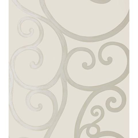 Anna French Seraphina Palace Gate Scroll Wallpaper AT6050 Silver on Neutral