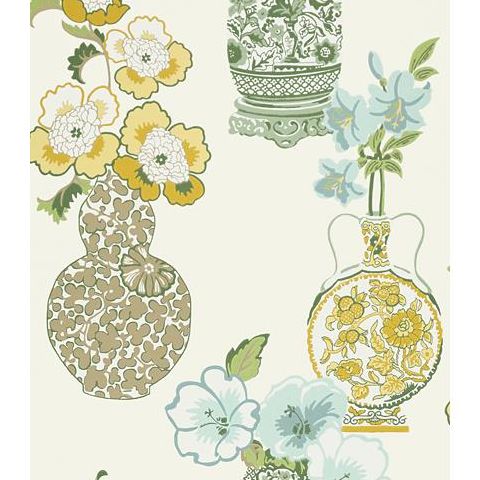 Anna French Serenade Clarissa Wallpaper AT6106 Yellow and Aqua