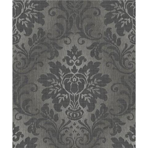 ROYAL HOUSE LUXURY WALLPAPER FABRIC DAMASK A10909 Charcoal