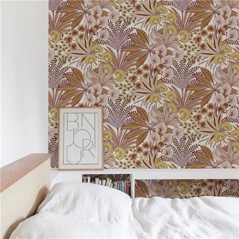 GranDeco Karuna Vinyl Wallpaper A69001 Pink/Red