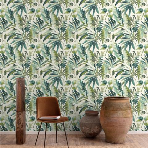 GranDeco Karuna Vinyl Wallpaper A71201 Green/White