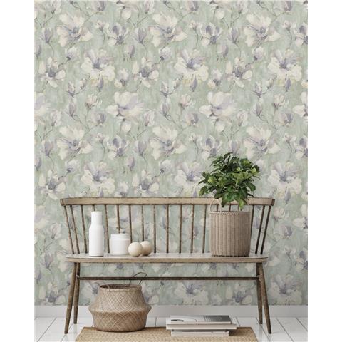 Grandeco Camilla floral Wallpaper A72404 Sage