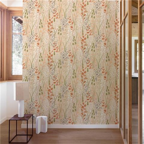 GranDeco Karuna Vinyl Wallpaper A76201 Terracotta/Beige