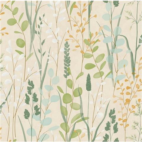 GranDeco Karuna Vinyl Wallpaper A76202 Green/Cream