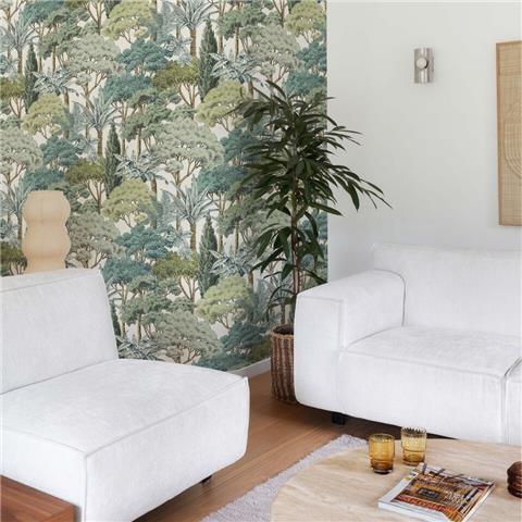 Karuna Vinyl Wallpaper A76302 Green/Blue