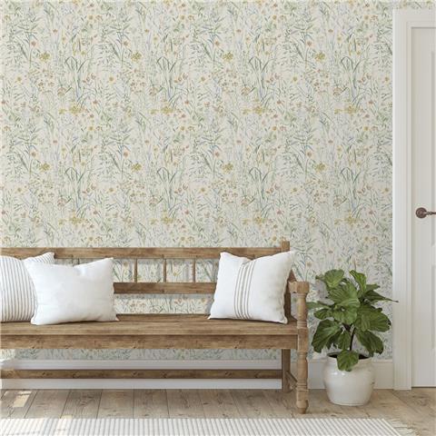 Grandeco Summer Meadow Wallpaper A76701 Sage