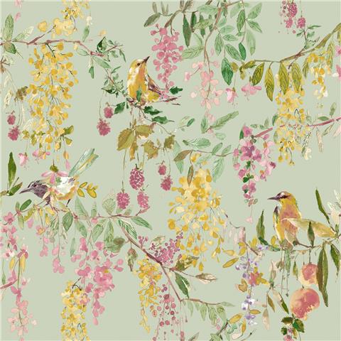 Grandeco Life Blackberry Trail Wallpaper A79302 Green