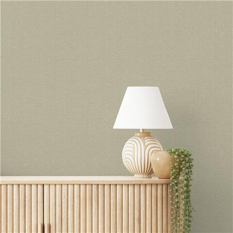Grandeco Herringbone vinyl Wallpaper A86204 Sage