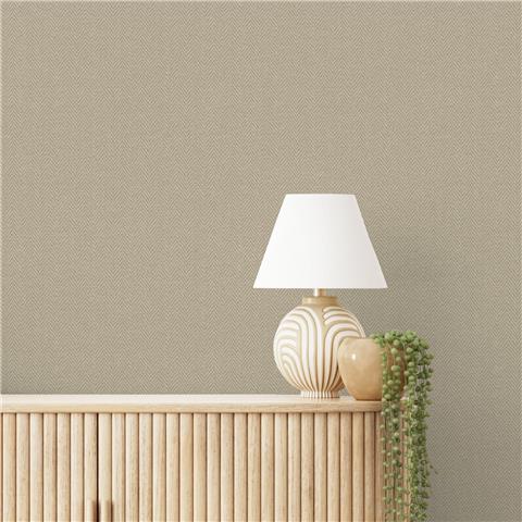 Grandeco Herringbone vinyl Wallpaper A86205 Taupe