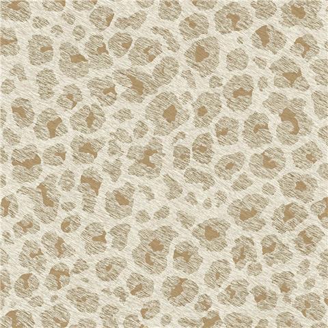 Grandeco Paul Moneypenny Leopard Print Wallpaper A86301 Cream/Gold