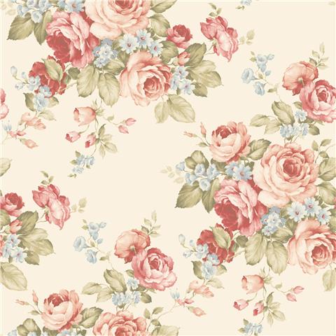 Abbey Rose 4 Floral Wallpaper AB27614