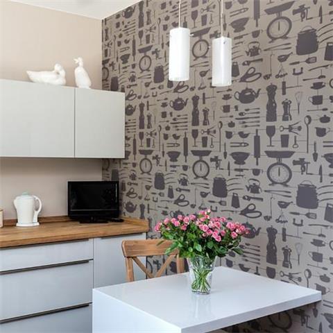 Graduate Collection Wallpaper Airfix Kitchen Taupe