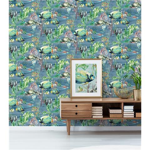 GranDeco Aquarium Fish Wallpaper A61302 Blue