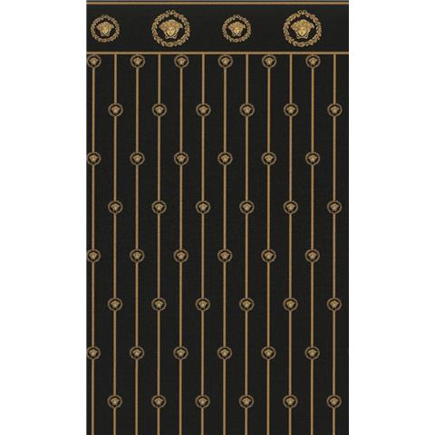 Versace VI Medusa Dado Panel Wallpaper 791312 Gold/Black
