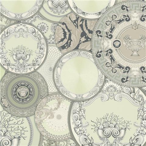 Versace VI Art de La Table Wallpaper 79136-2 Green/Cream