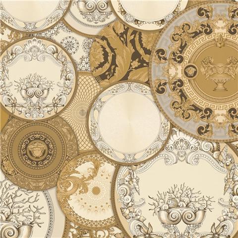 Versace VI Art de La Table Wallpaper 79136-3 Cream/Gold