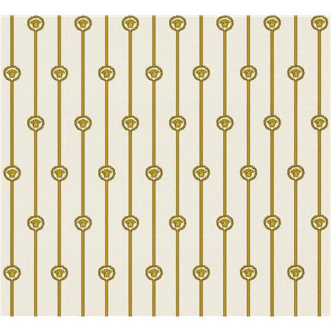 Versace VI Medusa Stripe Wallpaper 791731 Gold Metallic