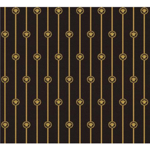 Versace VI Medusa Stripe Wallpaper 791732 Black/Gold